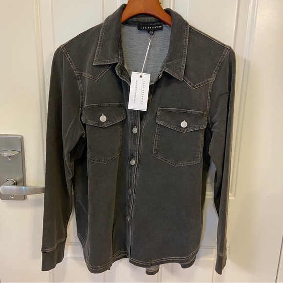 Jane and Delancey Tops - Soft Knit Denim Look Button Up Shirt